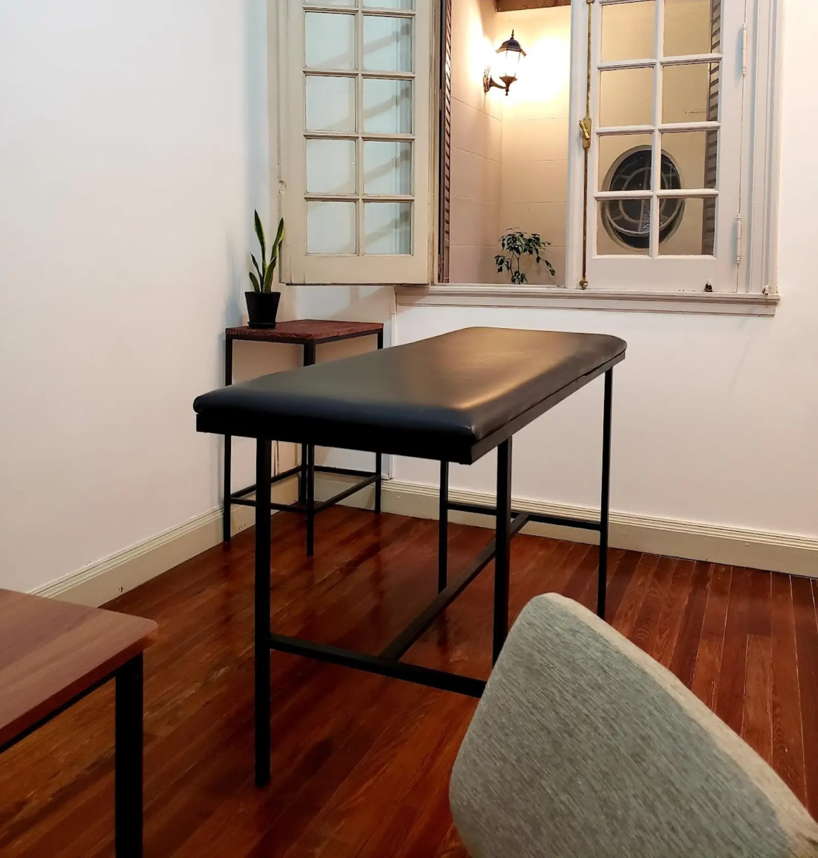 Consultorio del Centro Quirúrgico Veterinario en edificio de Recoleta con ventanas francesas